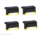 Set X4 Lampara Solar Led Escalera Jardín