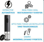 Set Vino Premium Sacacorchos Eléctrico
