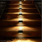 Set X4 Lampara Solar Led Escalera Jardín