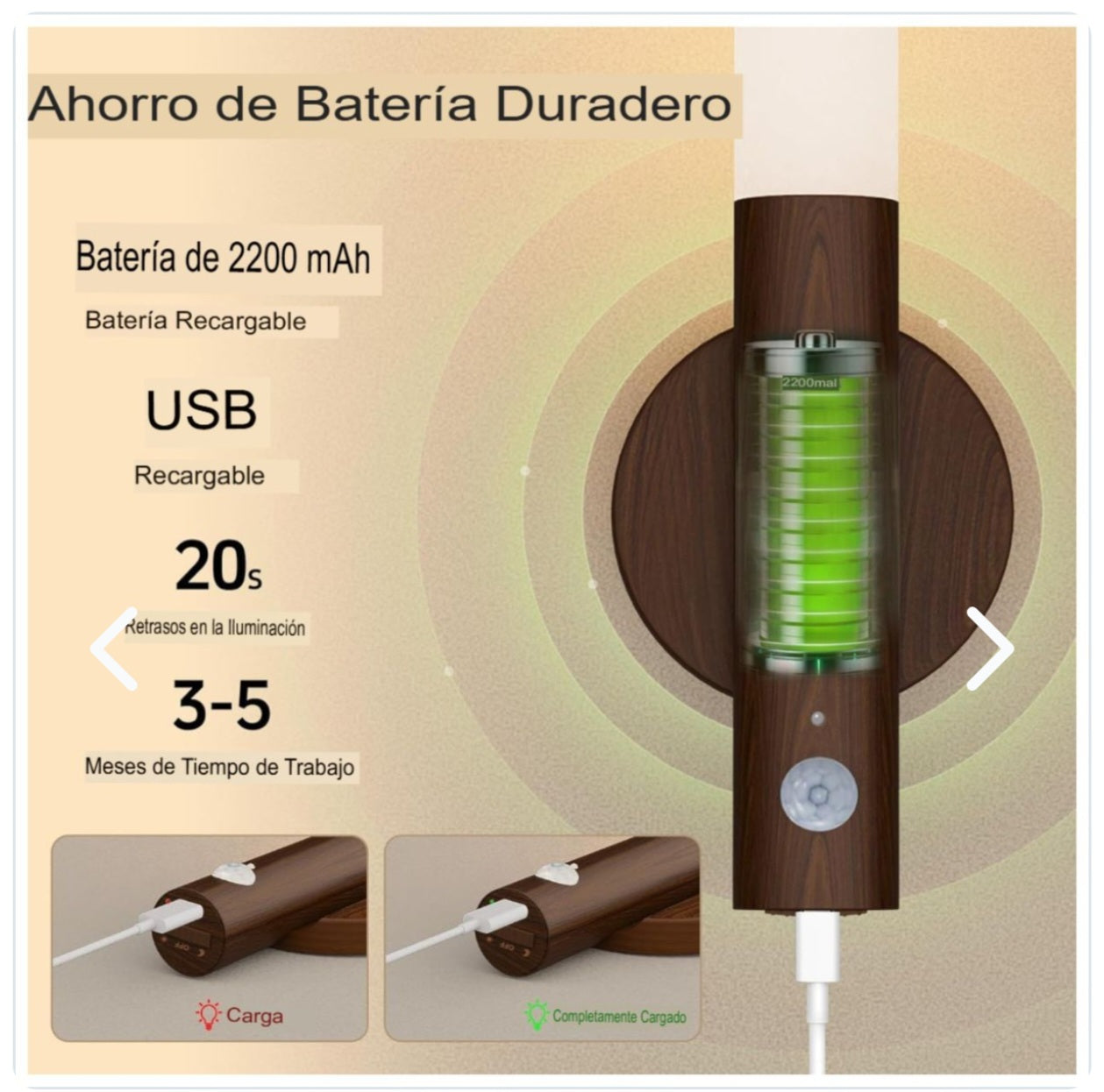 Foco Imantado LED + Sensor de Movimiento -