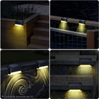 Set X4 Lampara Solar Led Escalera Jardín