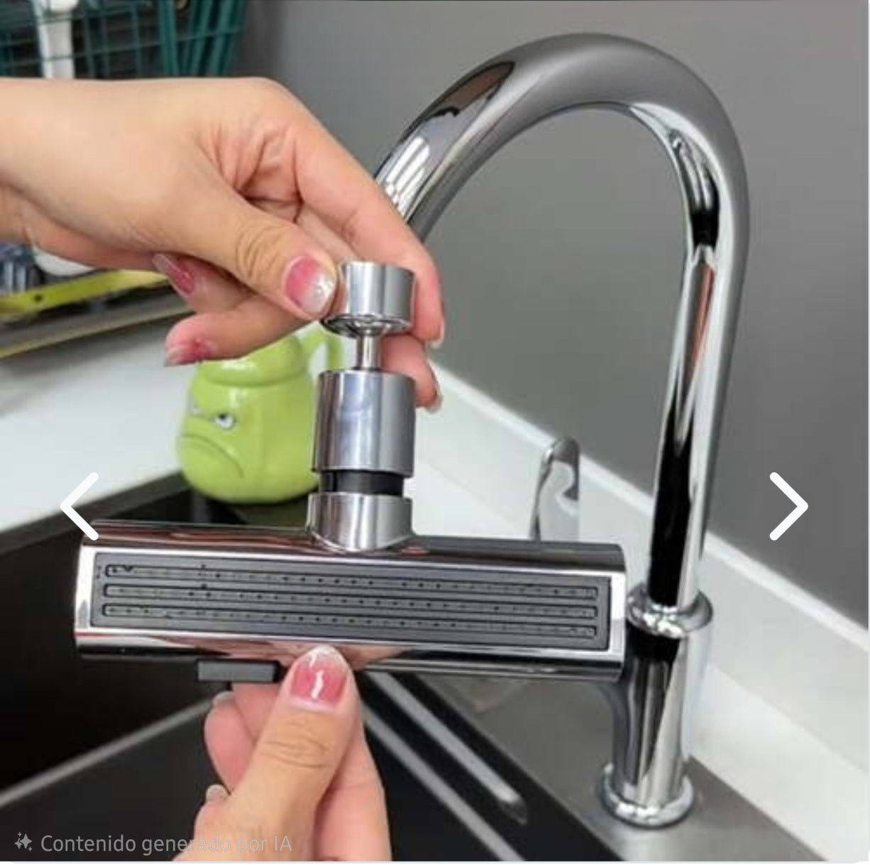 Grifo Giratorio 360° con Cabezal Extensible | 3 Modos de Agua